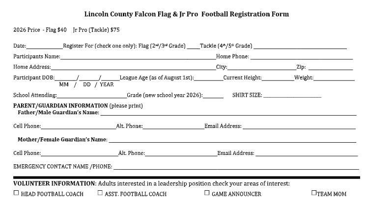 Flag Football and Jr. Pro 