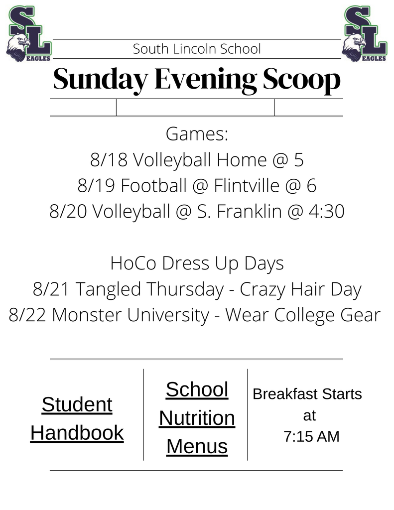 Sunday Evening Scoop