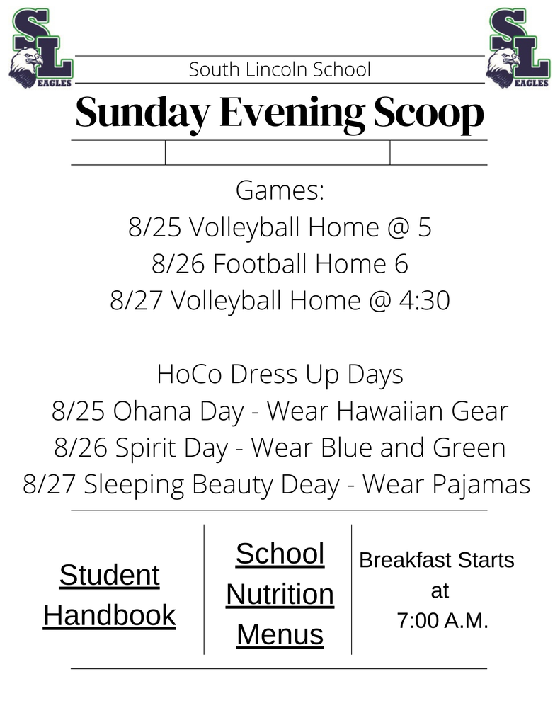 Sunday Evening Scoop