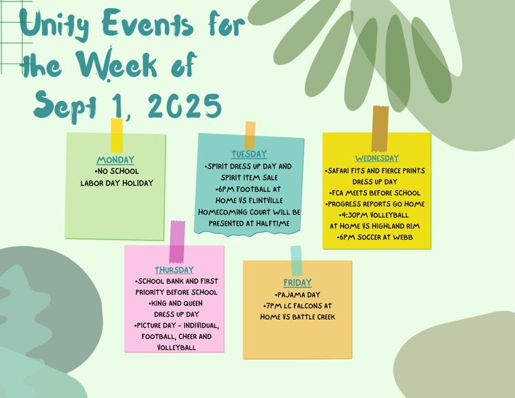 Events for the week