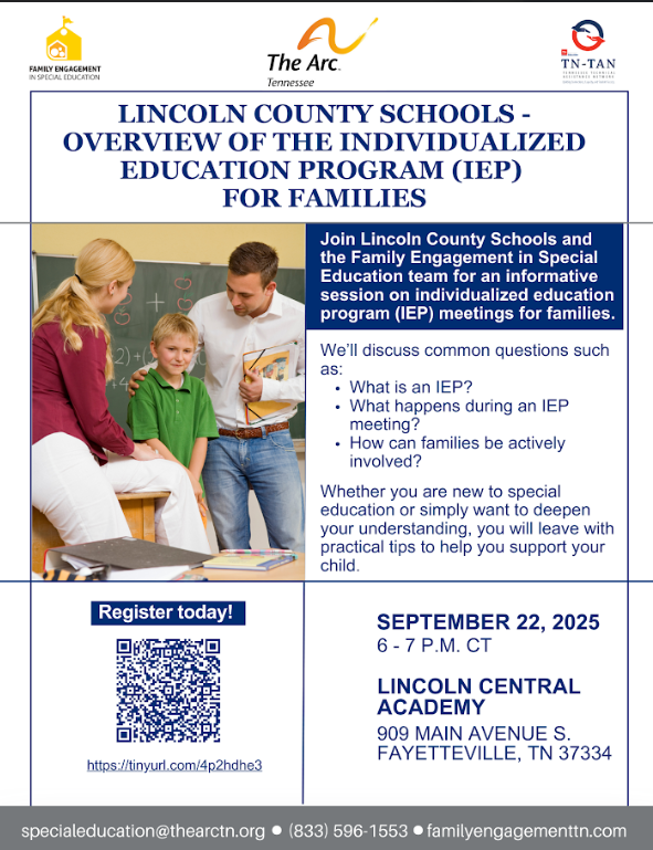 SPED Info Session: 9/22/25 6PM @ LCA