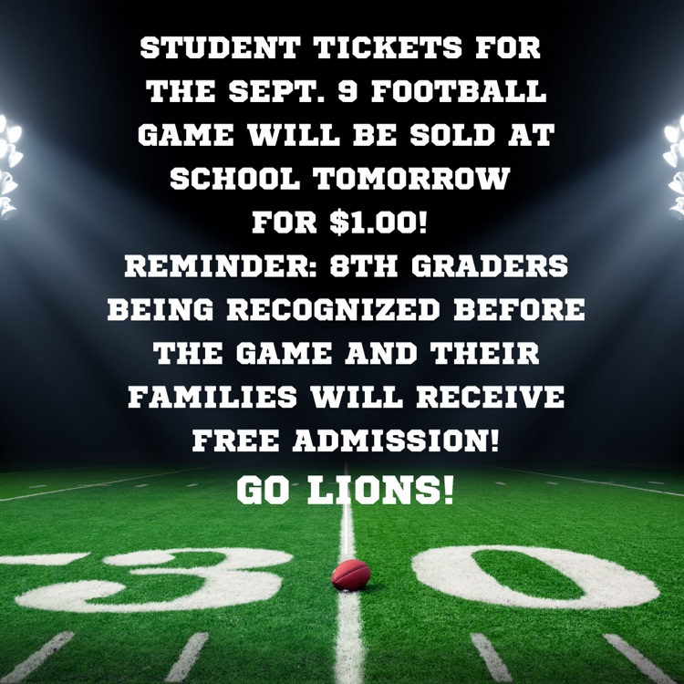 Student football tickets for $1.00!