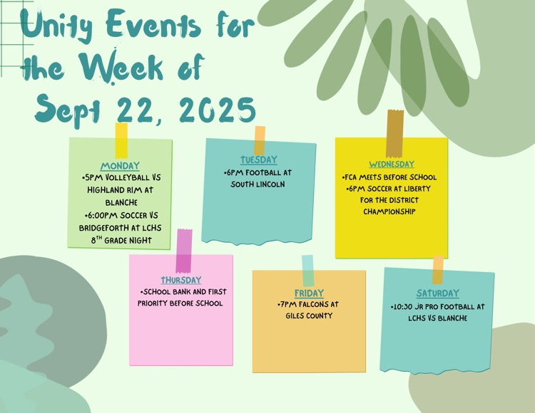 Events for the week