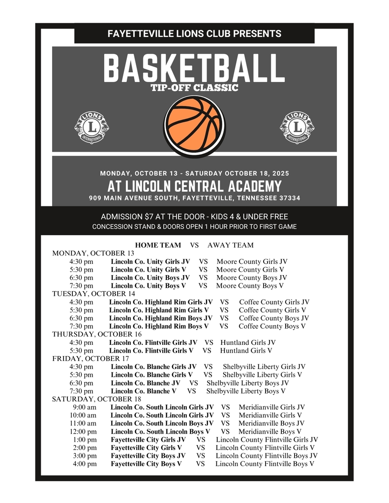 2025 Lion's Club Jamboree Schedule