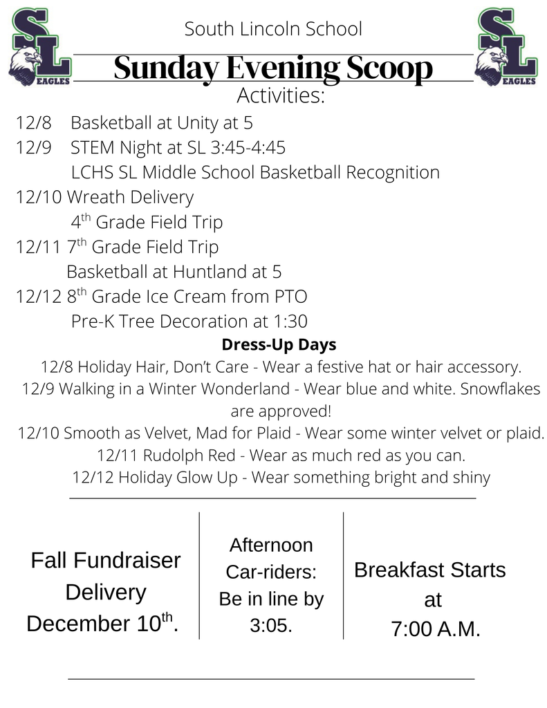 Sunday Evening Scoop