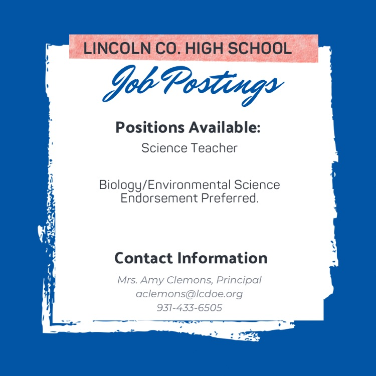 Job Opportunities: Lincoln Co. HS