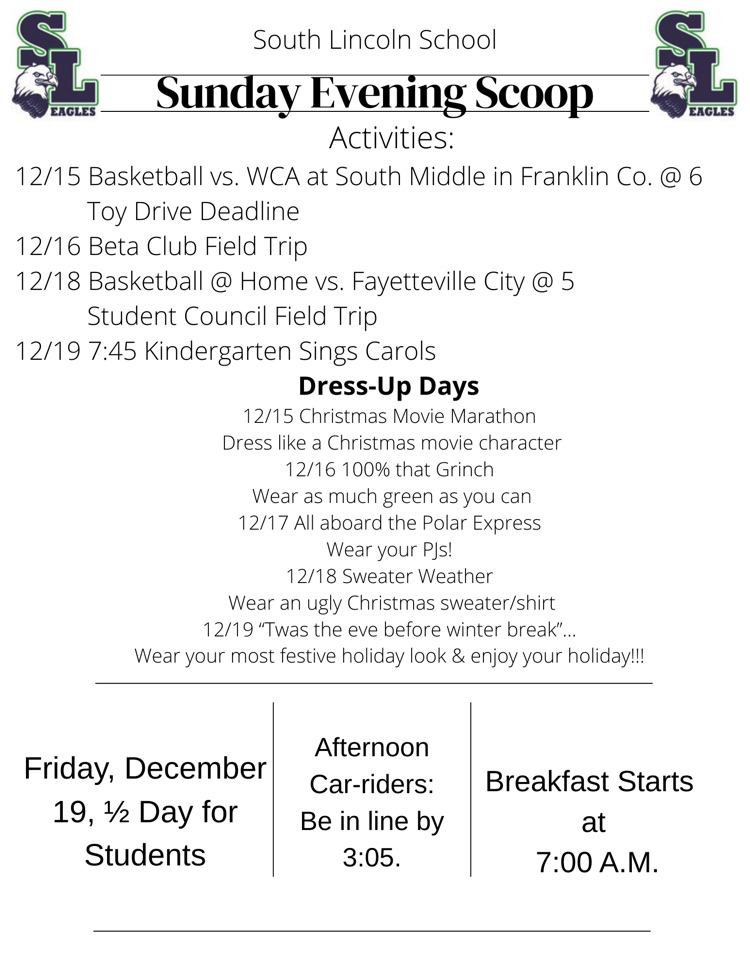 Sunday Evening Scoop