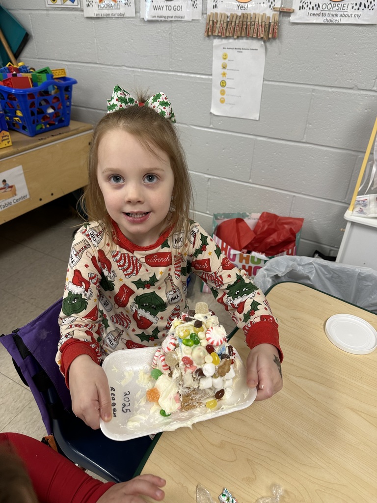 Gingerbread houses in Mrs. Audrey's class!