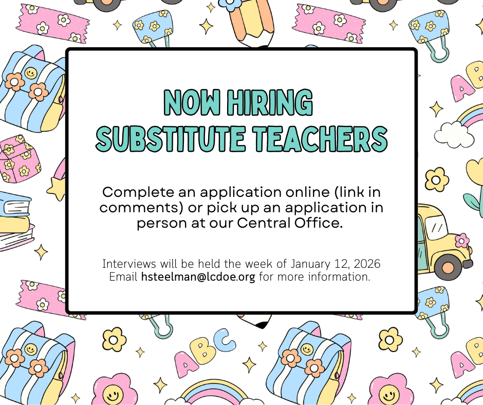 Now Hiring Substitute Teachers! 