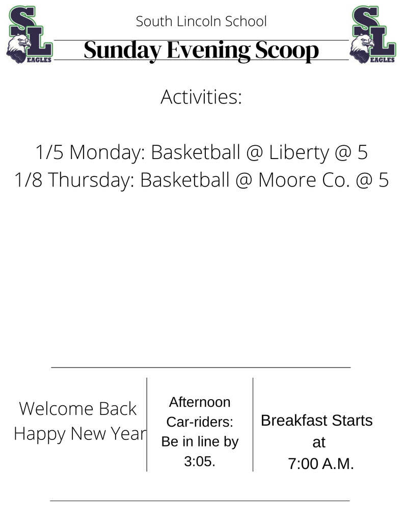 Sunday Evening Scoop