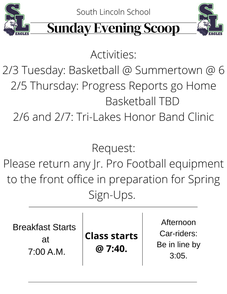 Sunday Evening Scoop