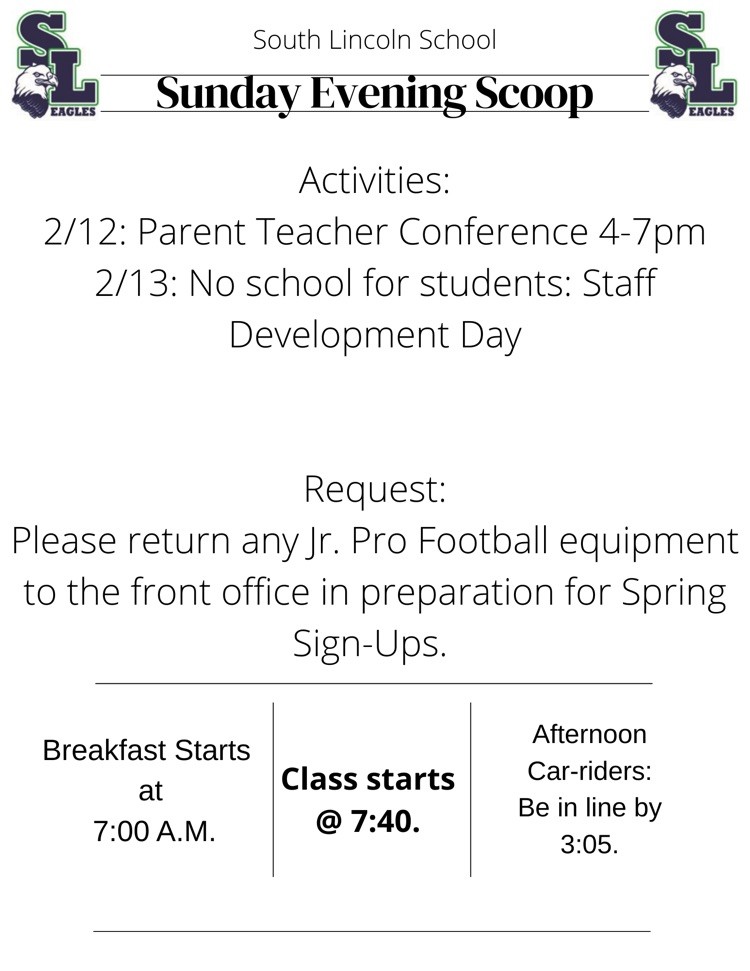 Sunday Evening Scoop