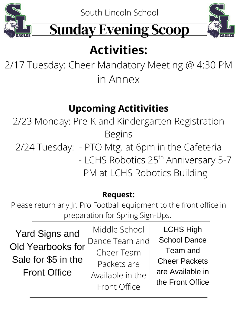 Sunday Evening Scoop