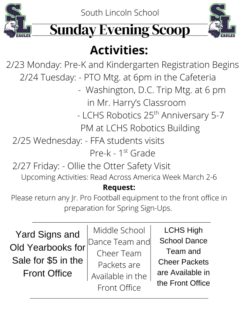 Sunday Evening Scoop