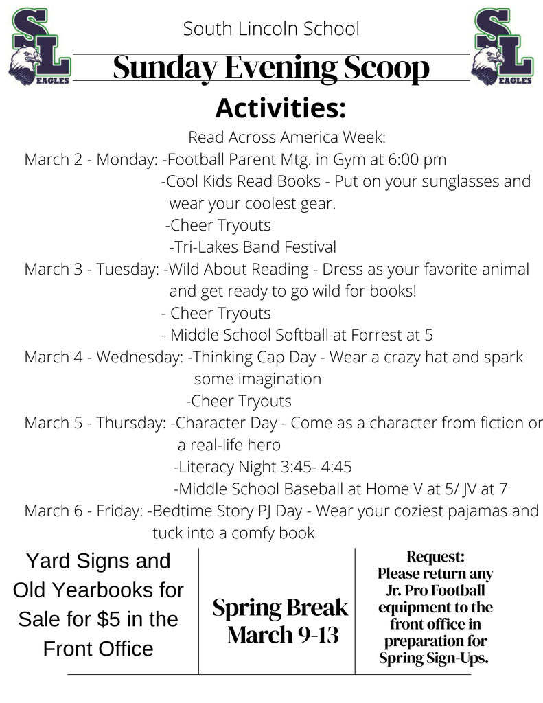 Sunday Evening Scoop