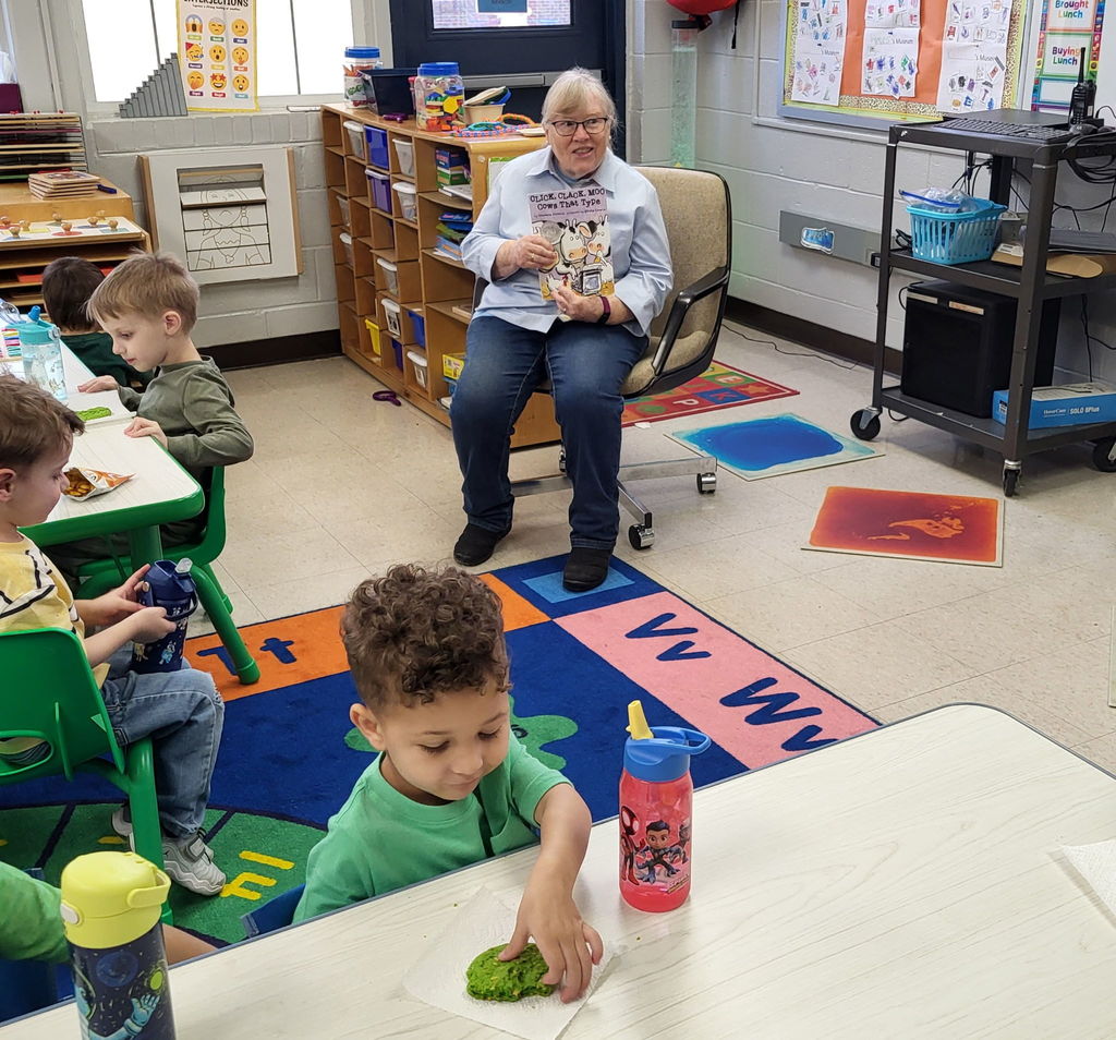 Mrs. Rosalind read her favorite book to us for Read Across America.