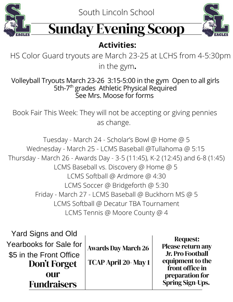 Sunday Evening Scoop