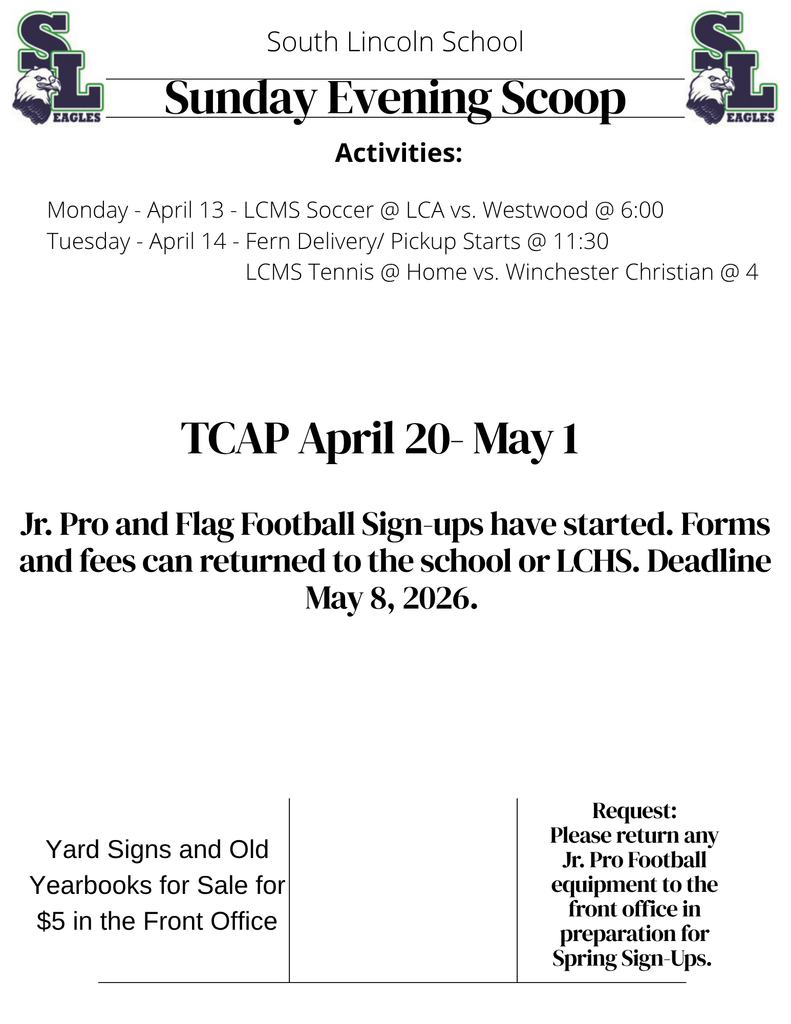 Sunday Evening Scoop