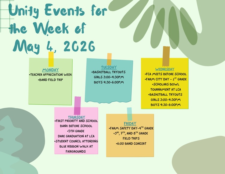 Events for the week