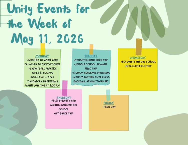 Events for the week