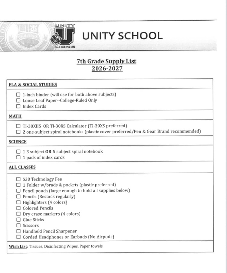 7th supply list 