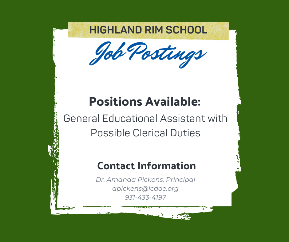 Highland Rim Job Posting