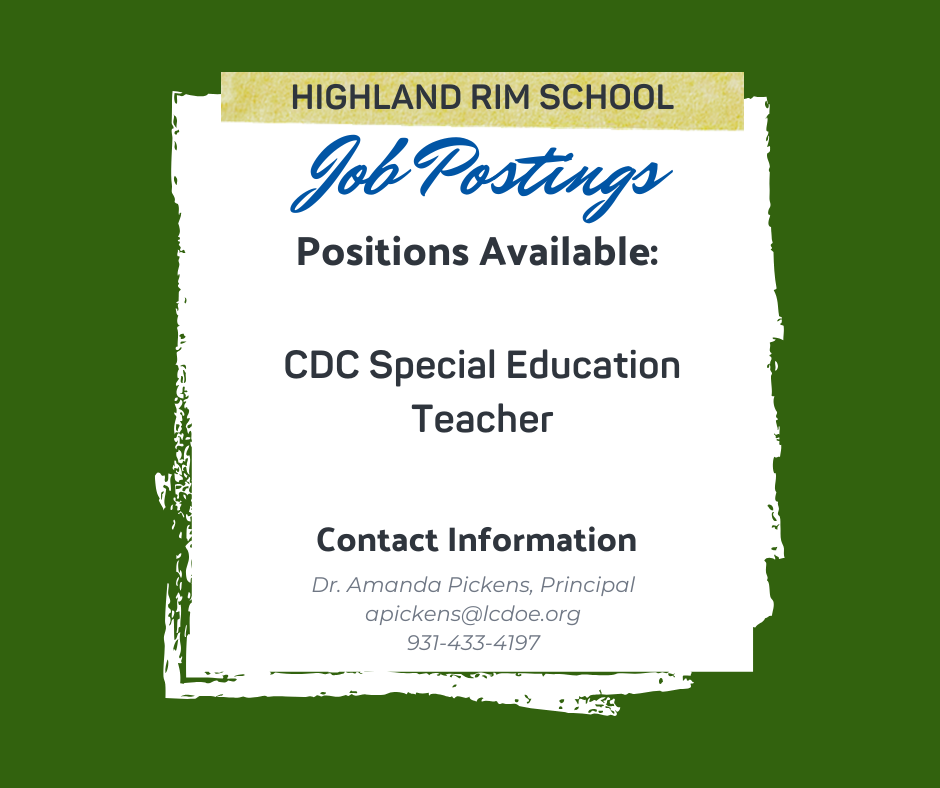 Job Posting - Highland Rim School