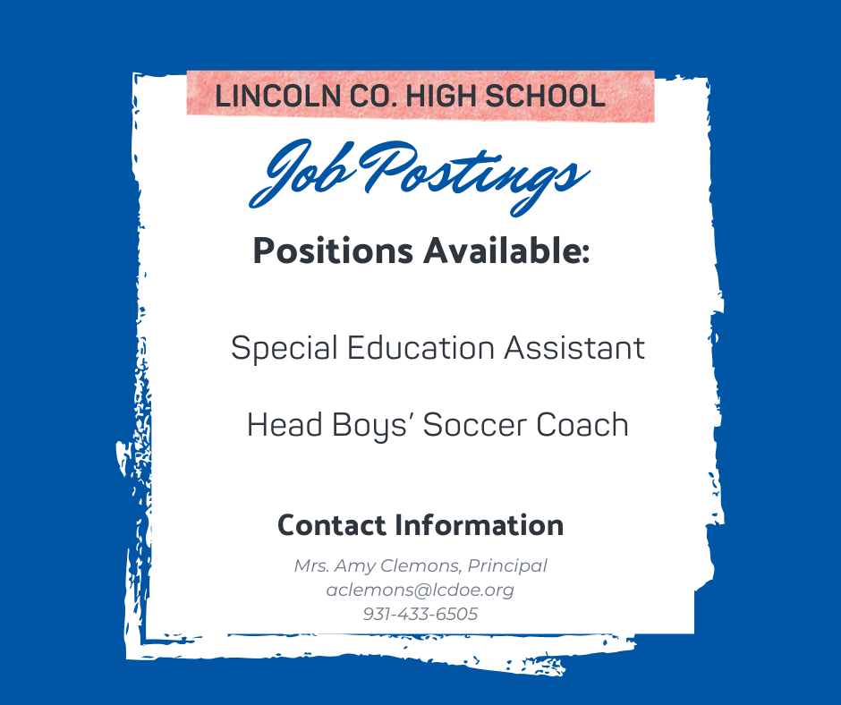 Job Postings: Lincoln Co. High School
