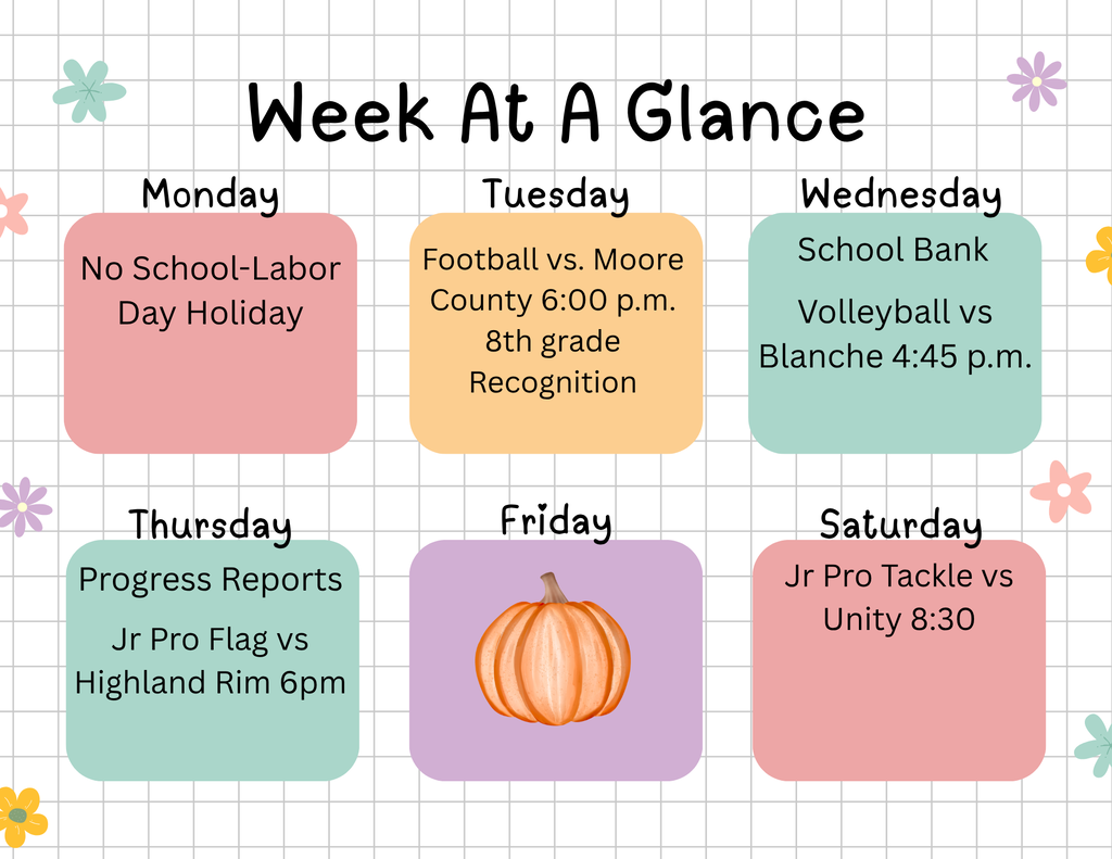 Week At A Glance...