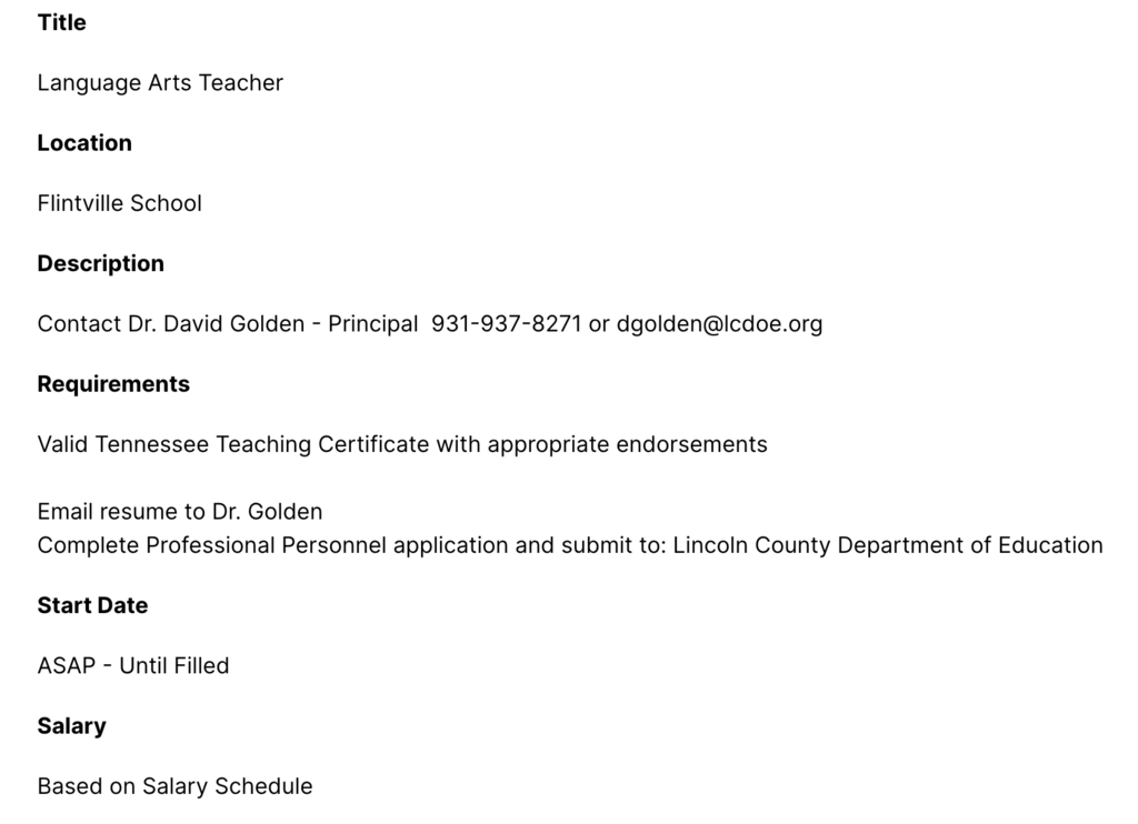 job posting