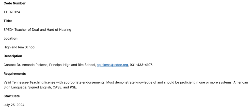 job posting