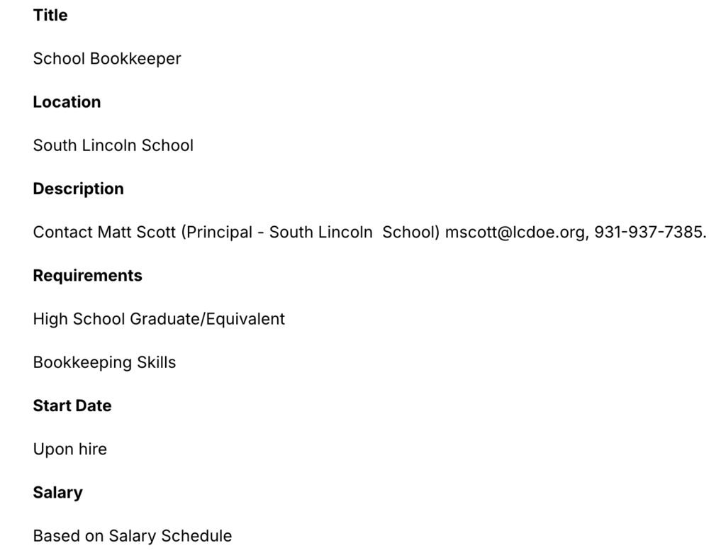 Job Posting