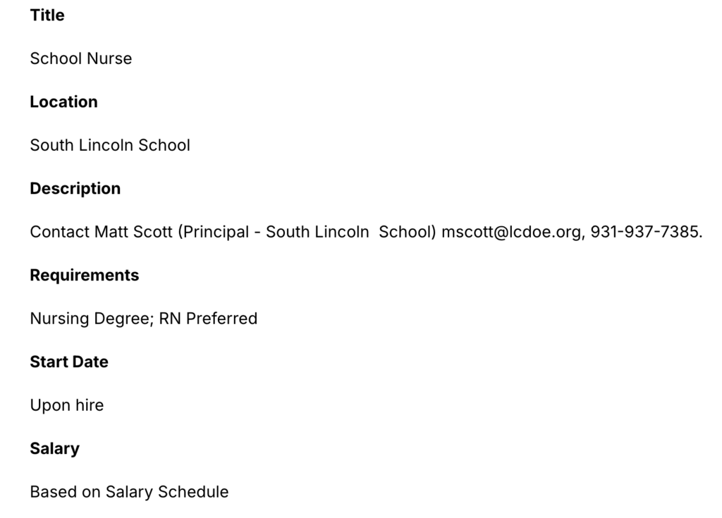 job posting