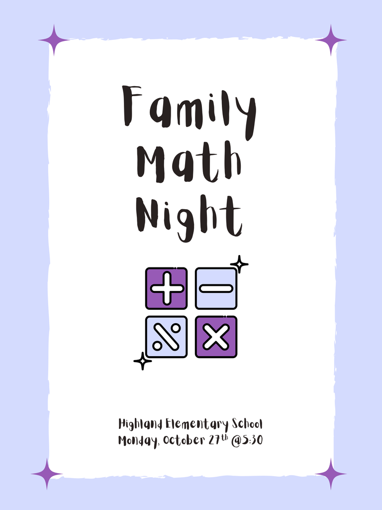 Family Math Night, October 27th