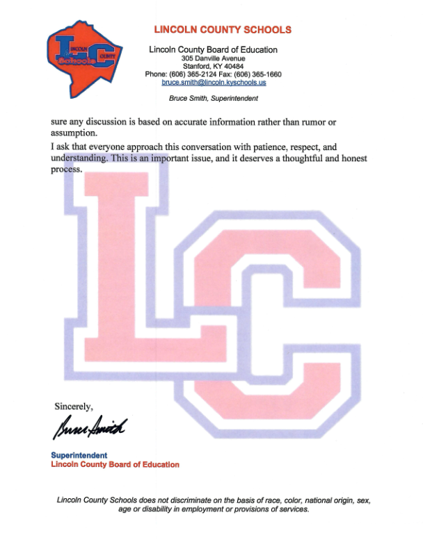 Superintendent Statement