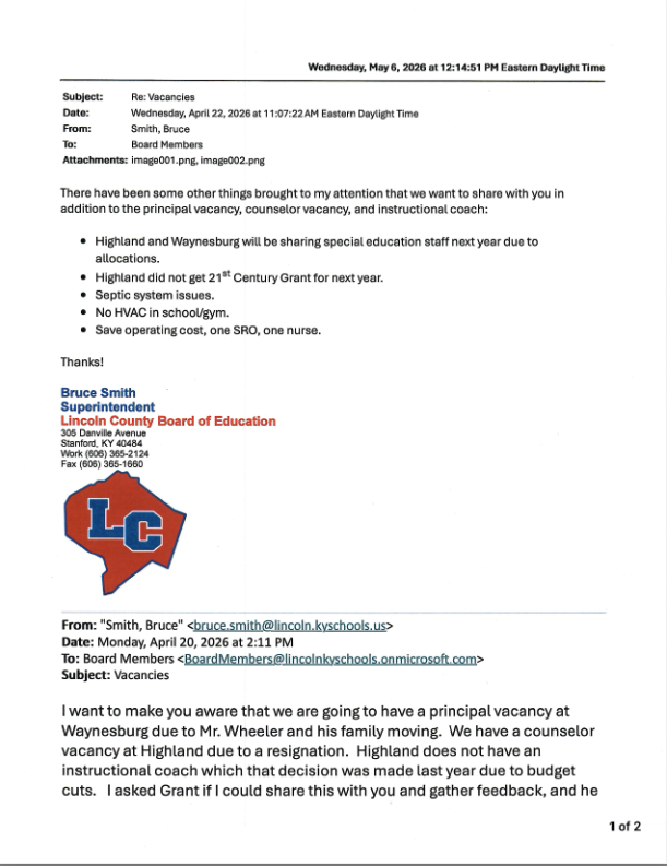 Copy of Email