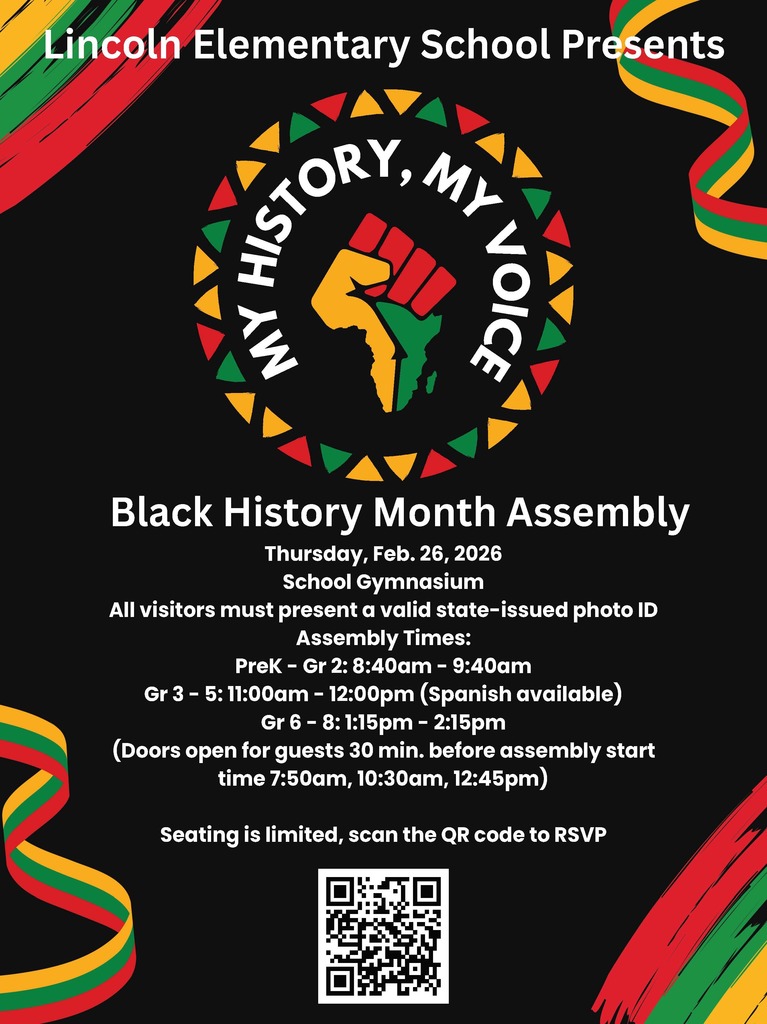 Black History Month Assembly RSVP fleyer in english