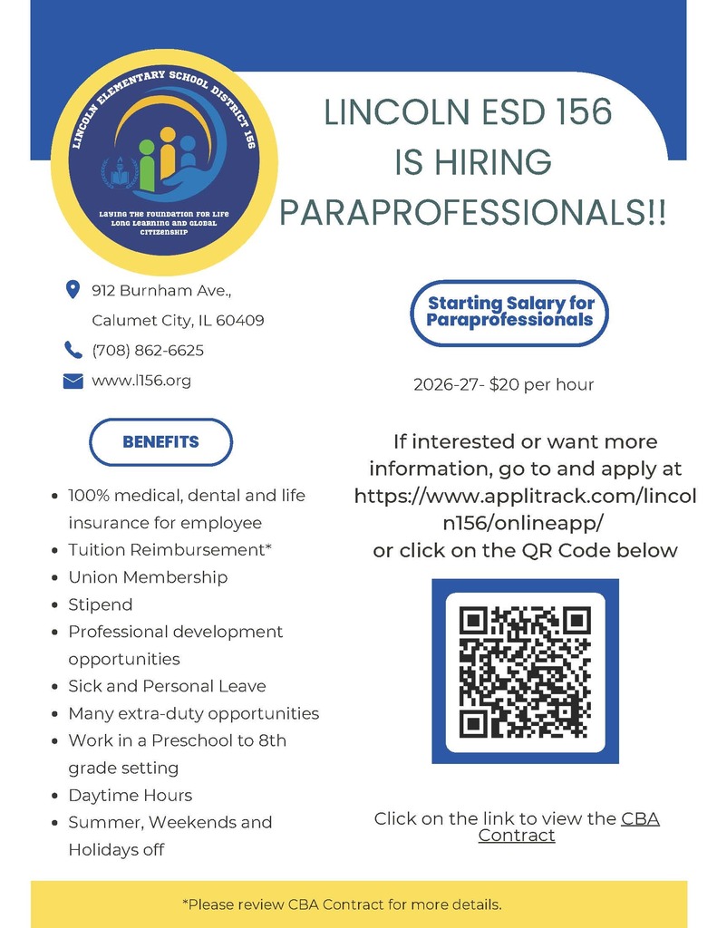 Hiring flyer for Paraprofessionals