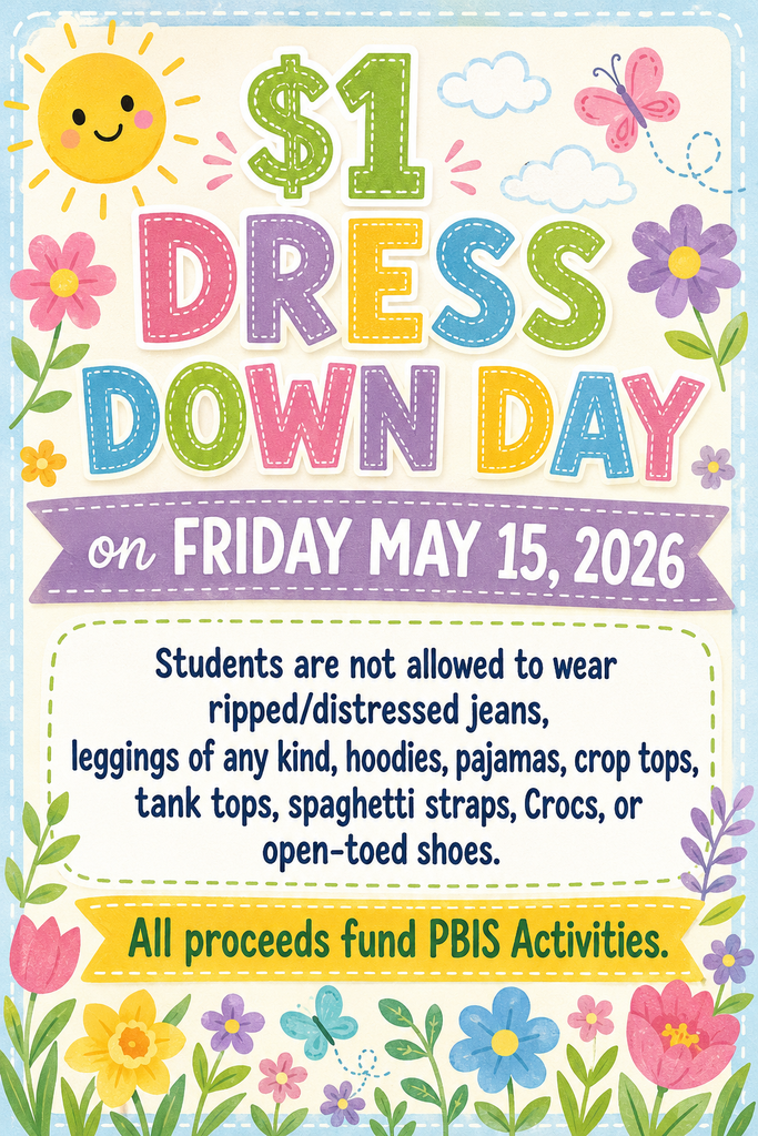 Dress Down day flyer english
