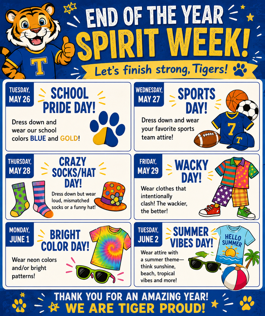 end of the year spirit week flyer