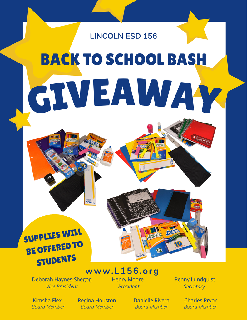 School Supply giveaway flyer