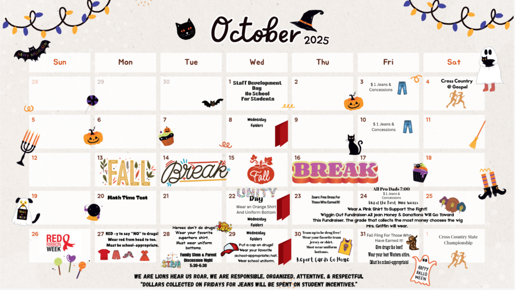 October 2025 Calendar