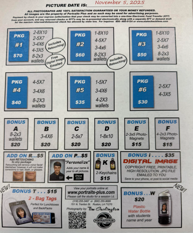 Picture Day order form 