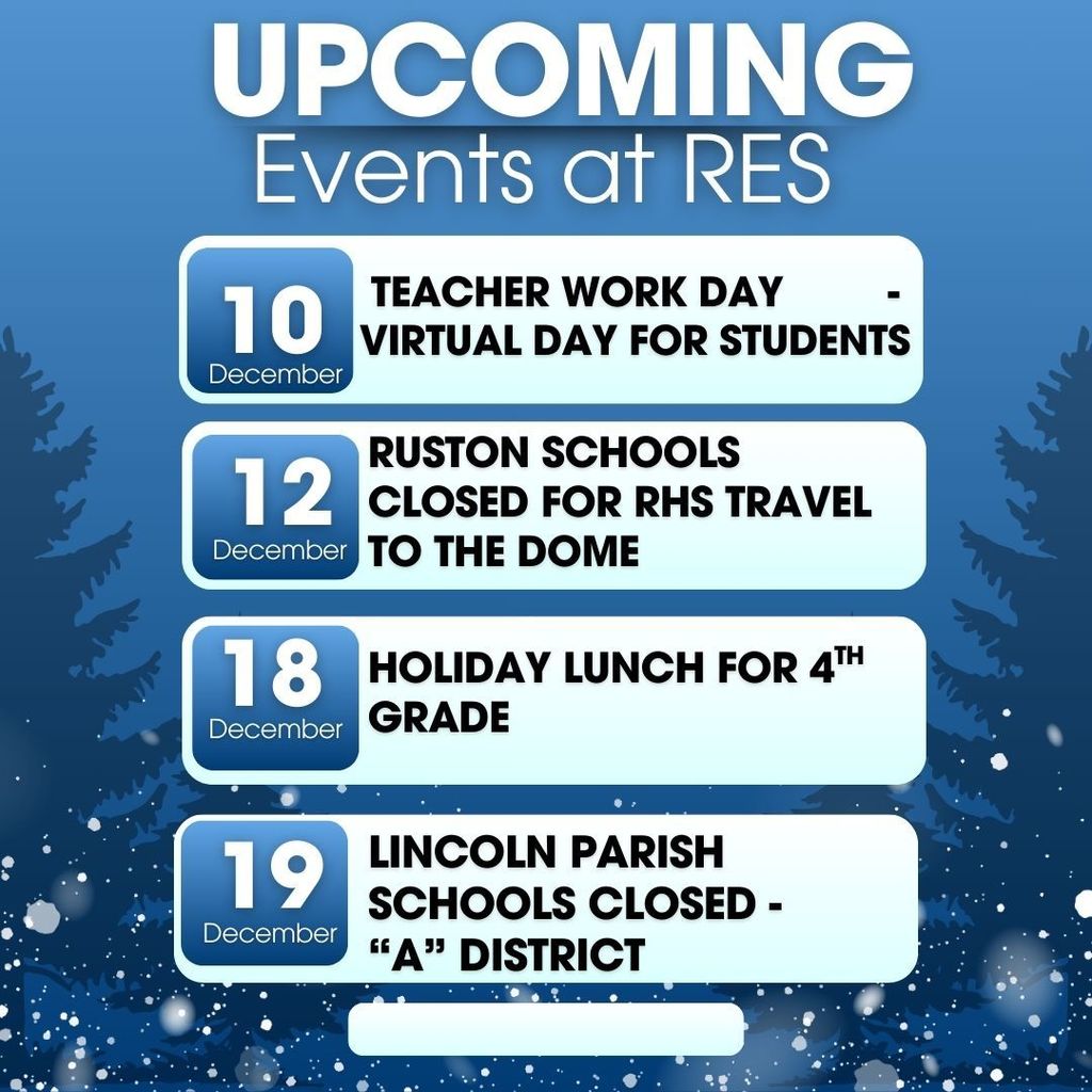 Upcoming dates for RES