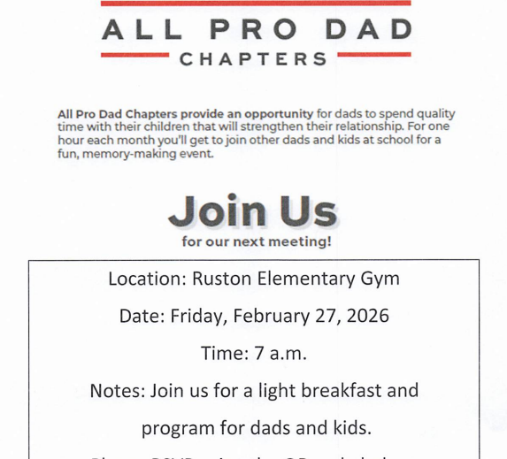 All pro Dad event - february 27th
