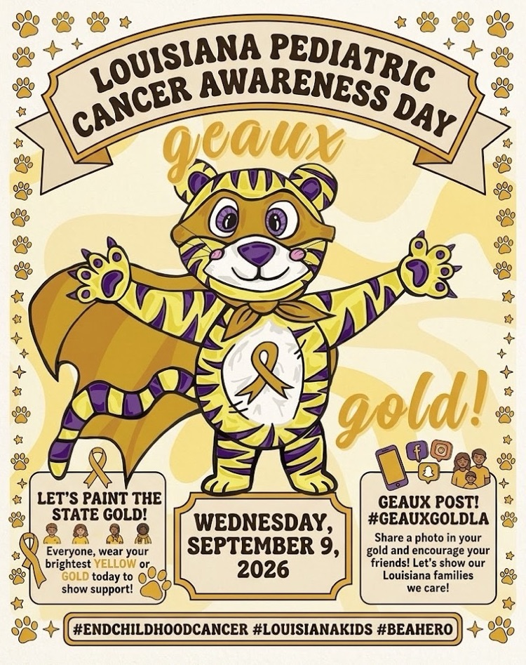 Students can wear yellow or gold shirts with jeans or uniform bottoms on Wednesday, September 9th. 