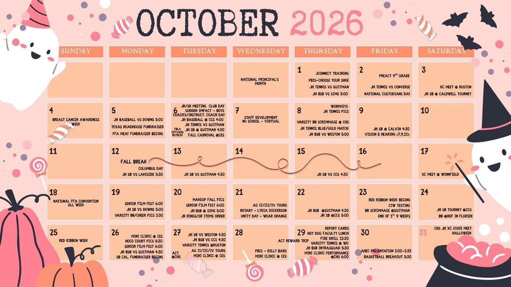 october calendar