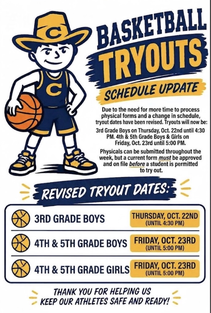 Tryout schedule change