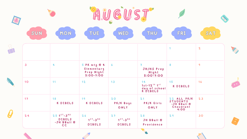 August Calendar