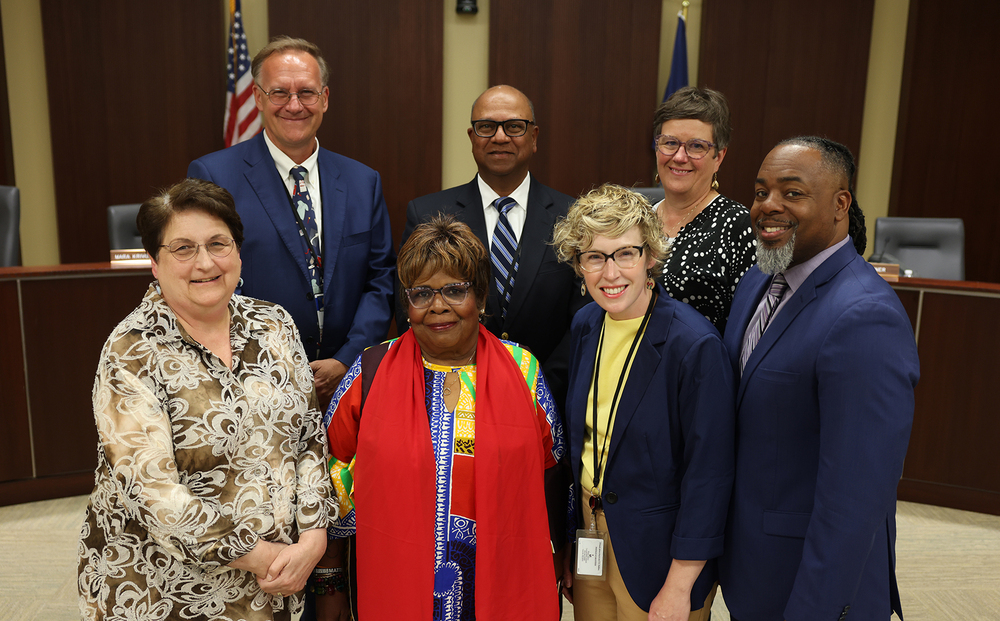 Group photo of the Lincoln Board of Education.